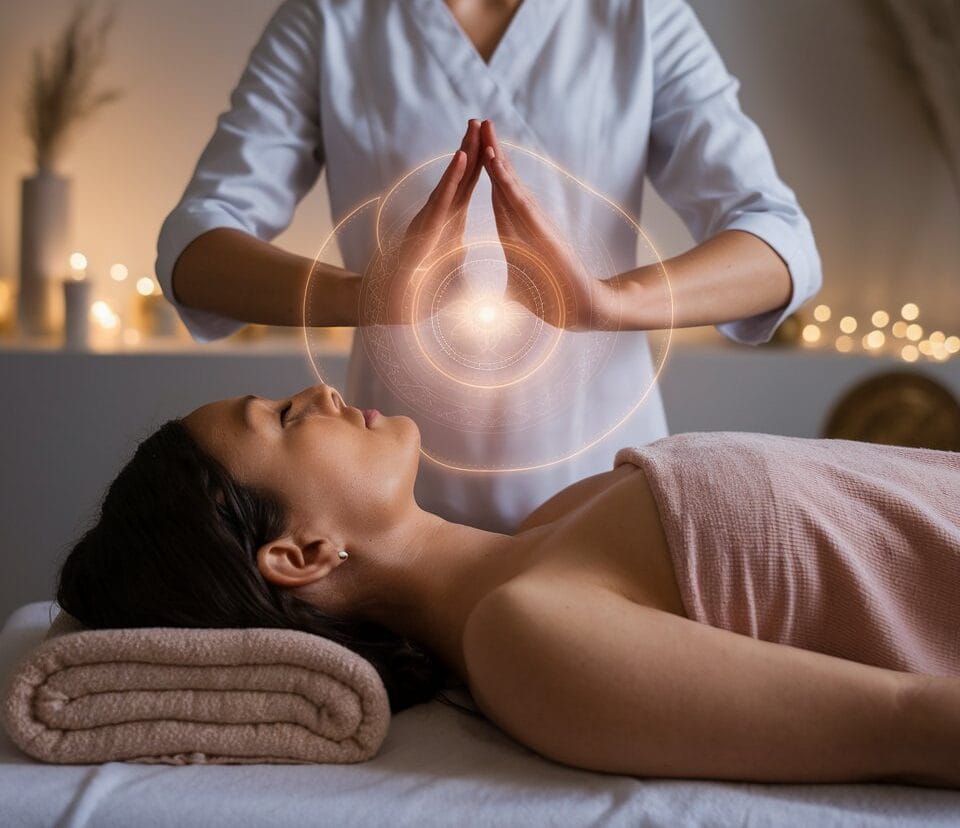 terapeuta sanando a trvés de la energía del reiki